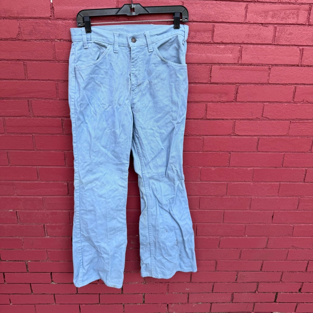 Vtg 70s Levis Baby Blue Bell Bottom Flare 746 pants Womens Size 30 X 29 Flaws